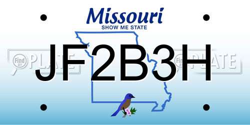 JF2B3H Missouri License Plate