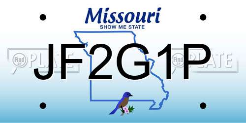 JF2G1P Missouri License Plate