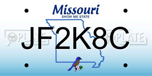 JF2K8C Missouri License Plate