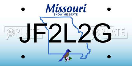 JF2L2G Missouri License Plate