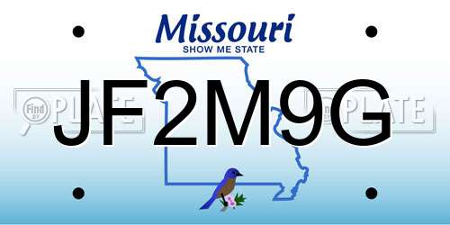 JF2M9G Missouri License Plate