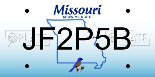 JF2P5B Missouri License Plate