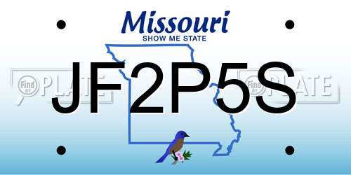 JF2P5S Missouri License Plate