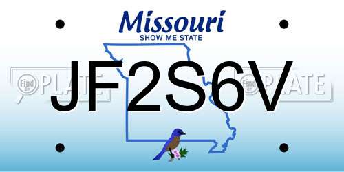 JF2S6V Missouri License Plate