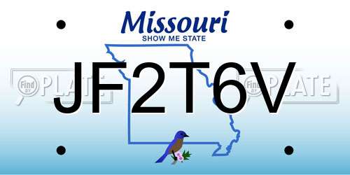 JF2T6V Missouri License Plate