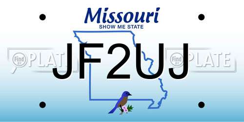 JF2UJ Missouri License Plate