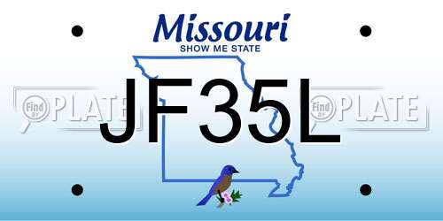JF35L Missouri License Plate