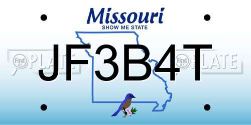 JF3B4T Missouri License Plate