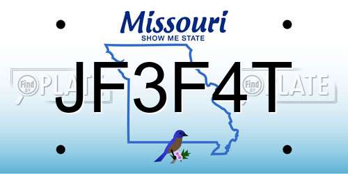 JF3F4T Missouri License Plate