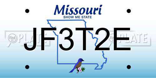 JF3T2E Missouri License Plate