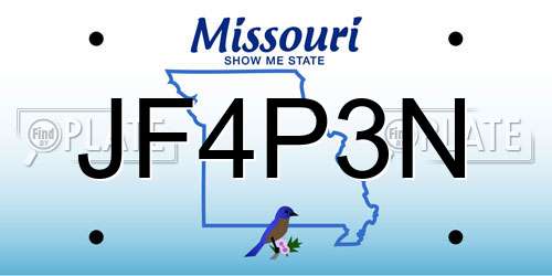 JF4P3N Missouri License Plate