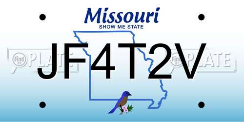 JF4T2V Missouri License Plate
