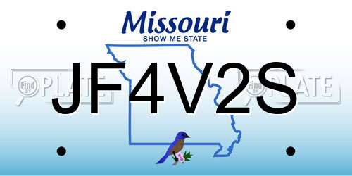 JF4V2S Missouri License Plate