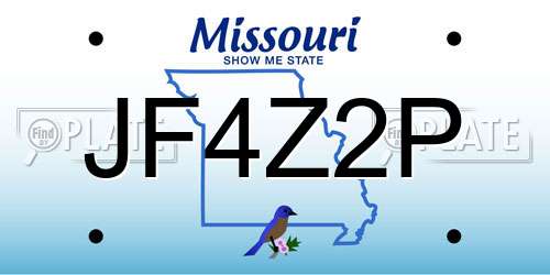 JF4Z2P Missouri License Plate