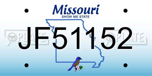 JF51152 Missouri License Plate