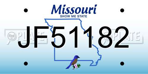 JF51182 Missouri License Plate