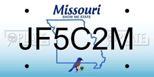 JF5C2M Missouri License Plate