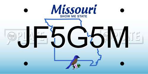 JF5G5M Missouri License Plate