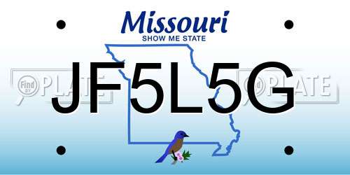 JF5L5G Missouri License Plate