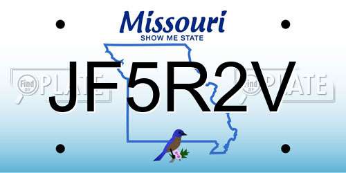 JF5R2V Missouri License Plate