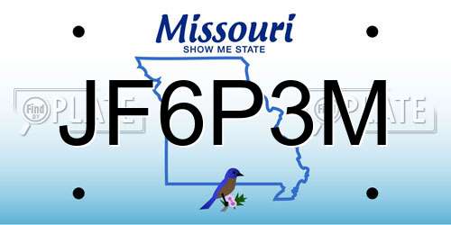JF6P3M Missouri License Plate