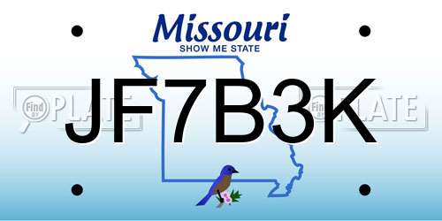 JF7B3K Missouri License Plate