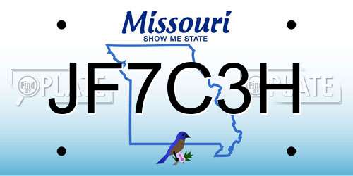 JF7C3H Missouri License Plate