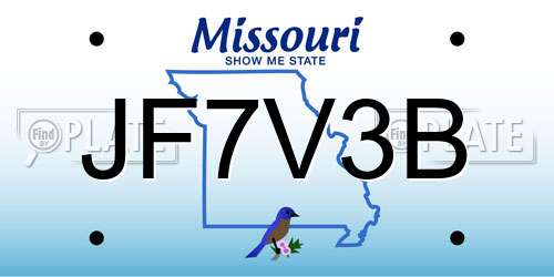 JF7V3B Missouri License Plate