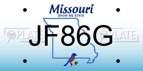 JF86G Missouri License Plate