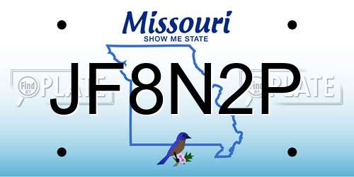 JF8N2P Missouri License Plate
