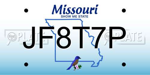 JF8T7P Missouri License Plate