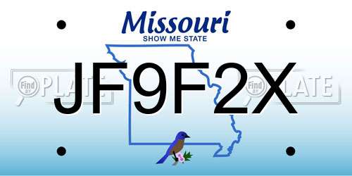 JF9F2X Missouri License Plate