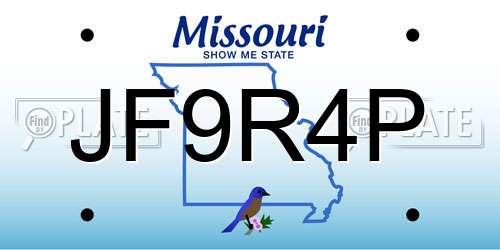 JF9R4P Missouri License Plate