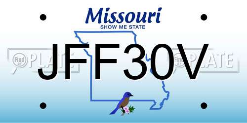 JFF30V Missouri License Plate