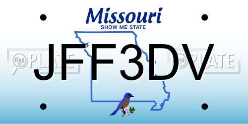 JFF3DV Missouri License Plate
