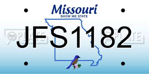 JFS1182 Missouri License Plate