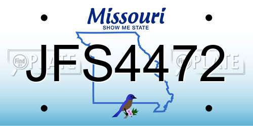 JFS4472 Missouri License Plate