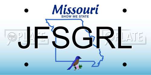 JFSGRL Missouri License Plate