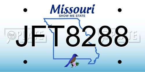 JFT8288 Missouri License Plate