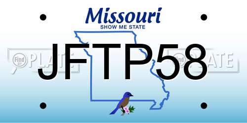 JFTP58 Missouri License Plate