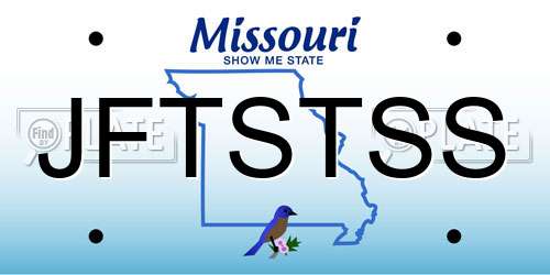 JFTSTSS Missouri License Plate