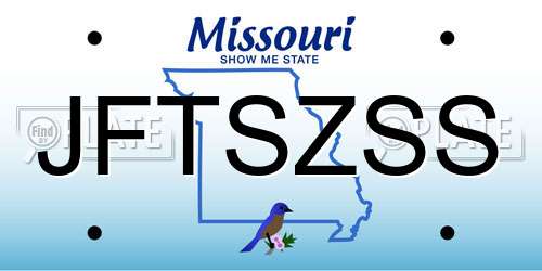 JFTSZSS Missouri License Plate