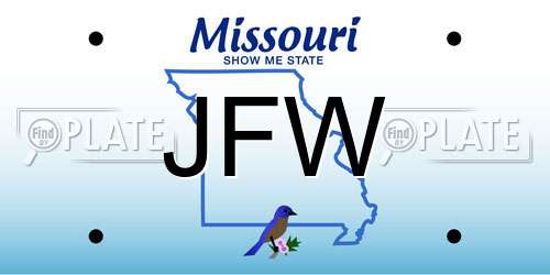 JFW Missouri License Plate