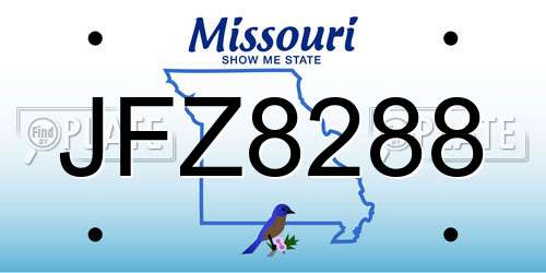 JFZ8288 Missouri License Plate