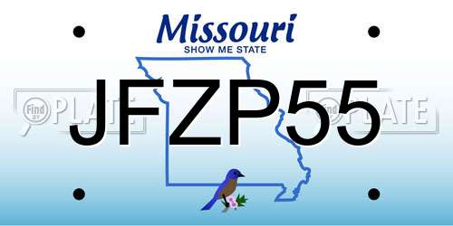 JFZP55 Missouri License Plate