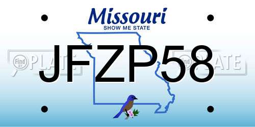 JFZP58 Missouri License Plate
