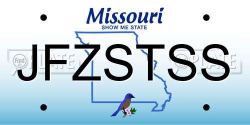 JFZSTSS Missouri License Plate