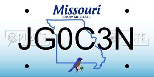 JG0C3N Missouri License Plate