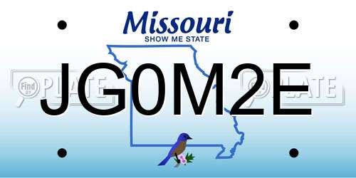 JG0M2E Missouri License Plate