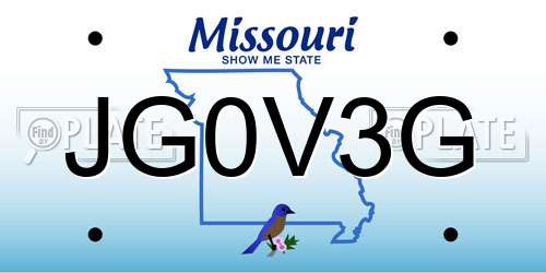 JG0V3G Missouri License Plate